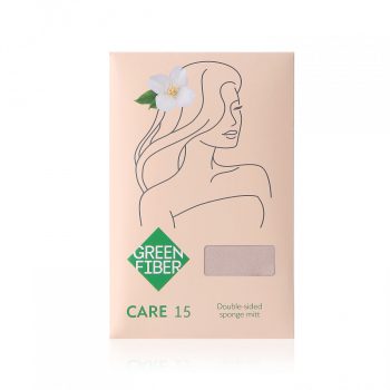 Мочалка-спонж двусторонняя Green Fiber CARE 15, бежевая — фото 4
